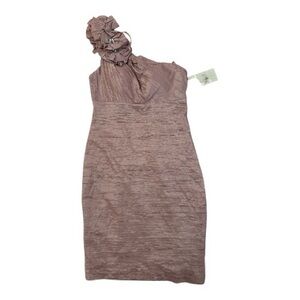 Eliza J Shimmering Rose One Shoulder Mini Dress Size 4